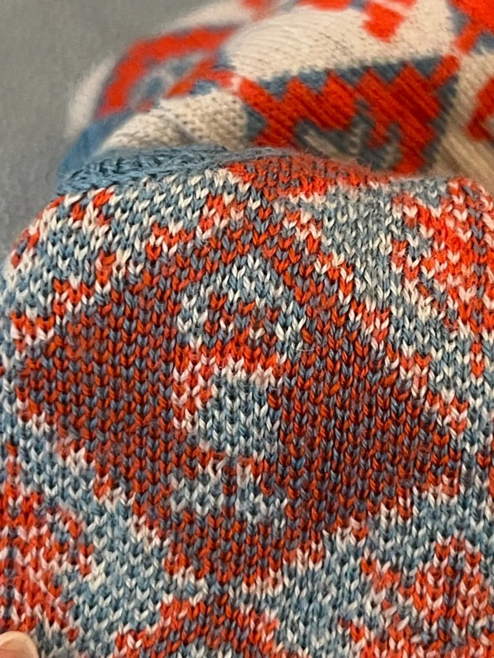 Misha And Puff Red and Blue Patterned Knit Cardigan - Picture 5 of 6